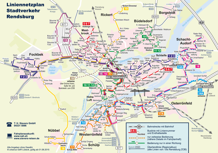 Liniennetzplan Stadtverkehr Rendsburg